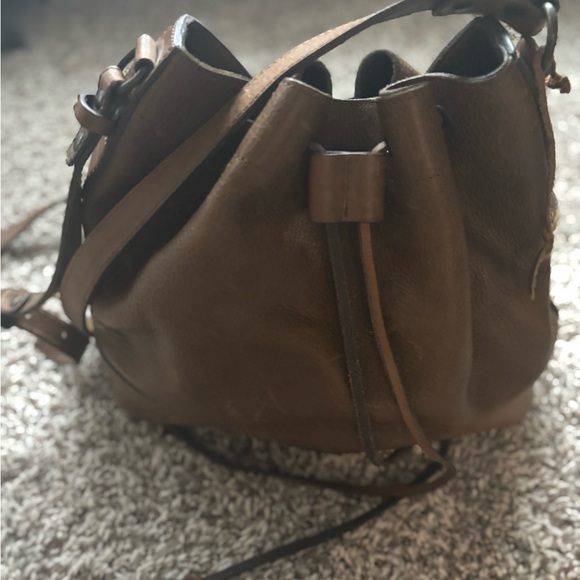 Will Robin Leather Goods brown  with Tan bucket boho leather bag - Picture 1 of 12